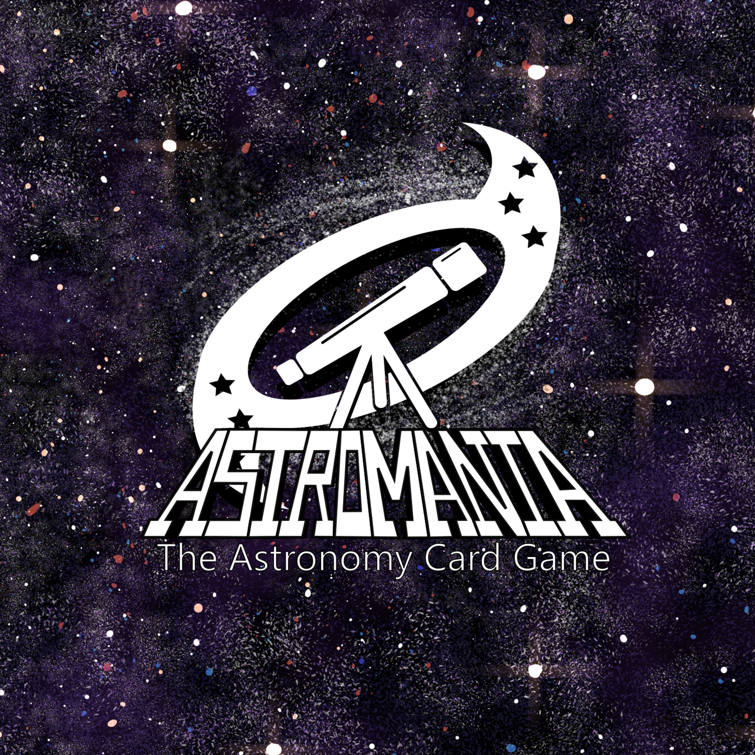 Logo for Astromania : The Astronomy Card Game.